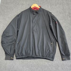 DRYJOYS BY FOOTJOY GOLF Black 1/4 Zip Pullover Windbreaker Rain Jacket Mens LG